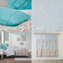 Load image into Gallery viewer, Vibrant Aqua Boho Comforter Set with Complete Sheet Set - 8 Pieces, Queen Size