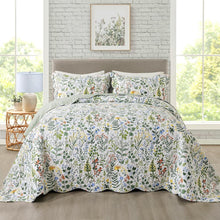 Load image into Gallery viewer, Exquisite Quilted King Bedspread Set - Lightweight Microfiber Floral Coverlet