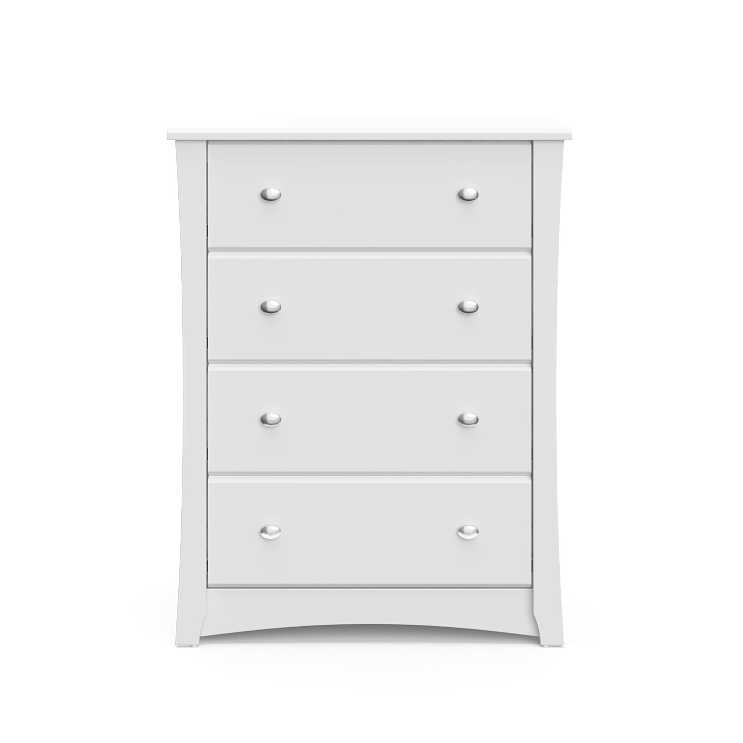 Durable White 4 Drawer Dresser for Kids - Safety Tested Nursery Storage Solution