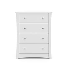 Load image into Gallery viewer, Durable White 4 Drawer Dresser for Kids - Safety Tested Nursery Storage Solution