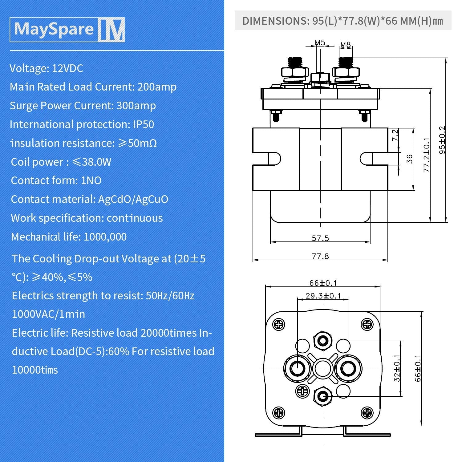 Compact 200 Amp Surface-Mount Battery Isolator & Relay - 12VDC Power Solution