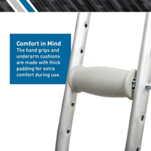 Load image into Gallery viewer, Silver Lightweight Crutches for Adults &amp; Children - Comfort &amp; Stability Included
