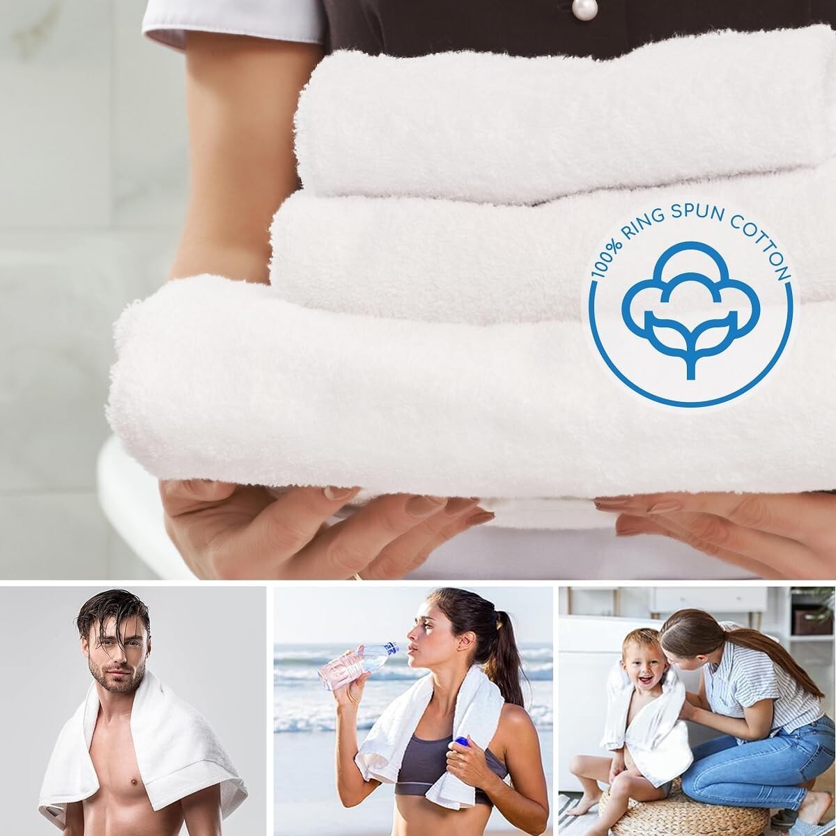 Budget-Friendly 36-Pack 20"x40" Cotton Towels - Ideal for Home & Travel