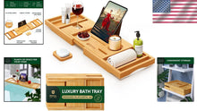 Load image into Gallery viewer, Stylish Bamboo Bath Tray - Expandable &amp; Waterproof Design for Luxurious Soaks