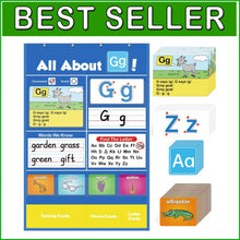 Load image into Gallery viewer, Interactive Alphabet Learning Pocket Chart with Write &amp; Wipe Surface for Kids