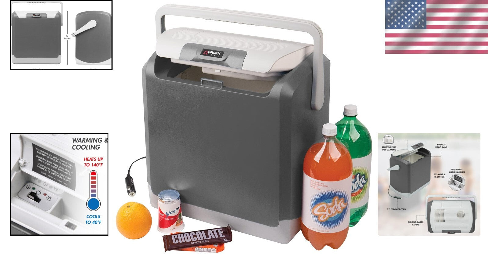 2-in-1 Portable Thermoelectric Cooler/Warmer – 24L for Ultimate Travel Comfort