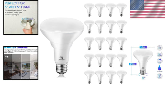 20-Pack 9W Dimmable LED Ceiling Flood Lights, 75W Equivalent in Daylight White