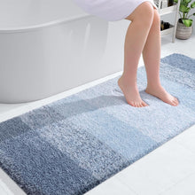 Load image into Gallery viewer, Luxurious Extra Soft 59x24 Blue Microfiber Bath Runner - Quick Dry Non-Slip