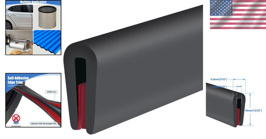 High Quality 100Ft Self-Adhesive Rubber Edge Protector - Black U Channel Trim