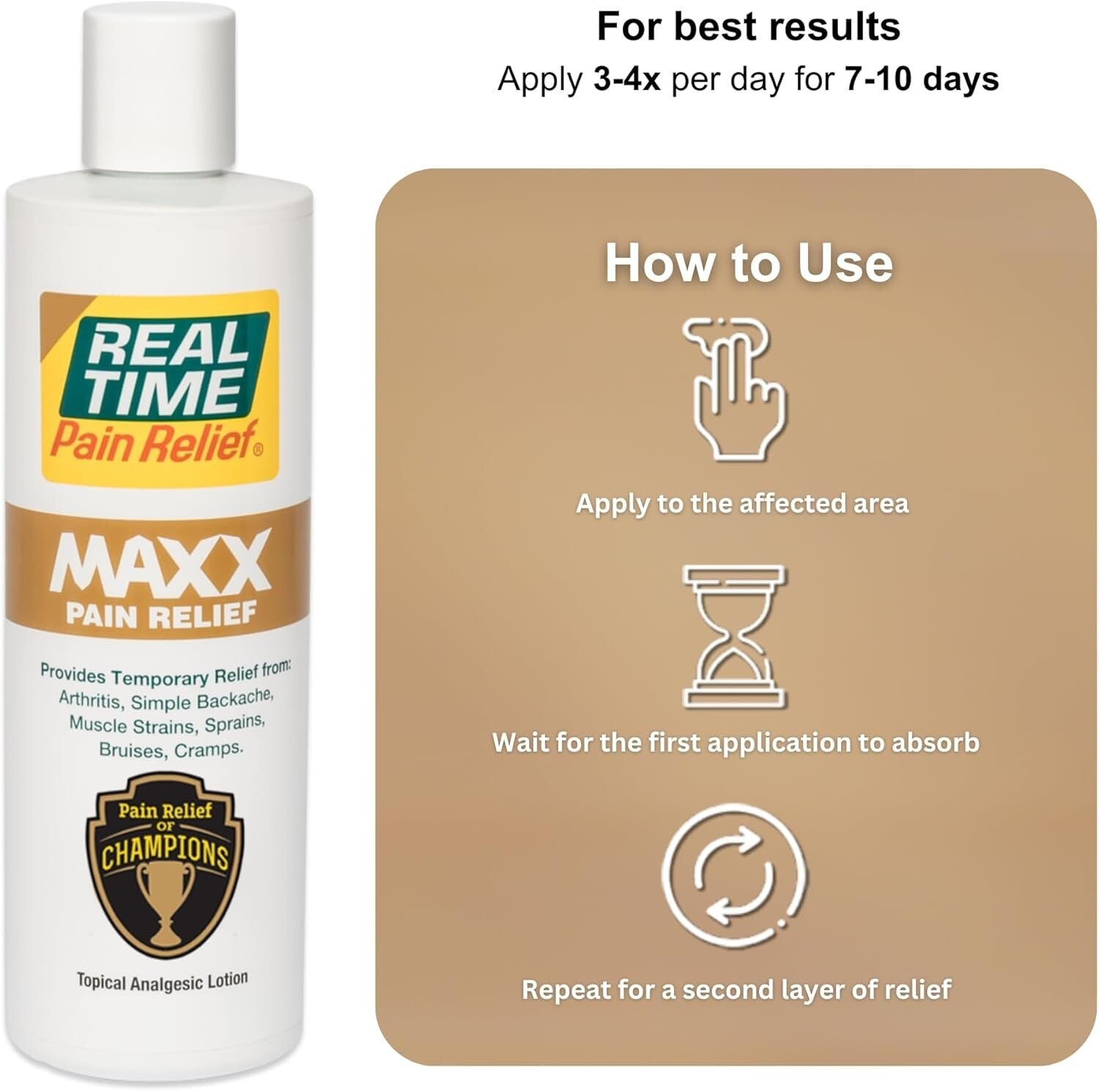 MAXX 12 Ounce Maximum Strength Natural Pain Relief Lotion - Fast Absorbing