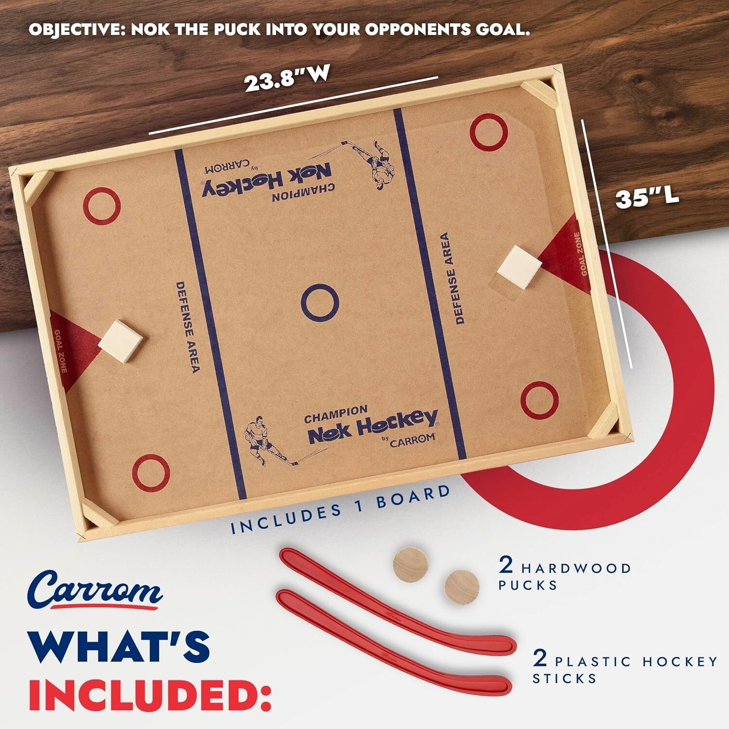 Portable Standard Size Nok Hockey Board Game - Perfect for Adventure and Fun