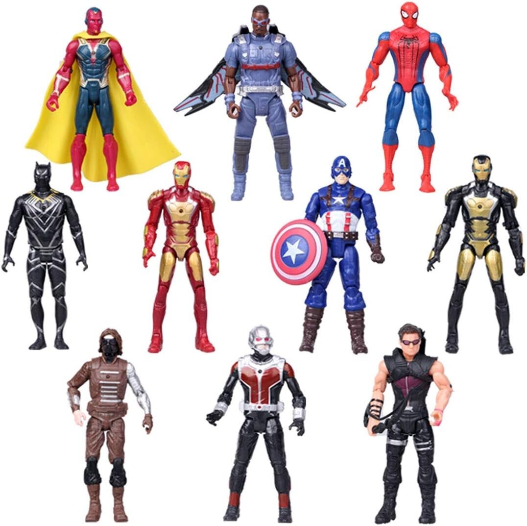 Exclusive Super Hero 10-Figure Set - 6.7-Inch PVC Action Figures for Collectors