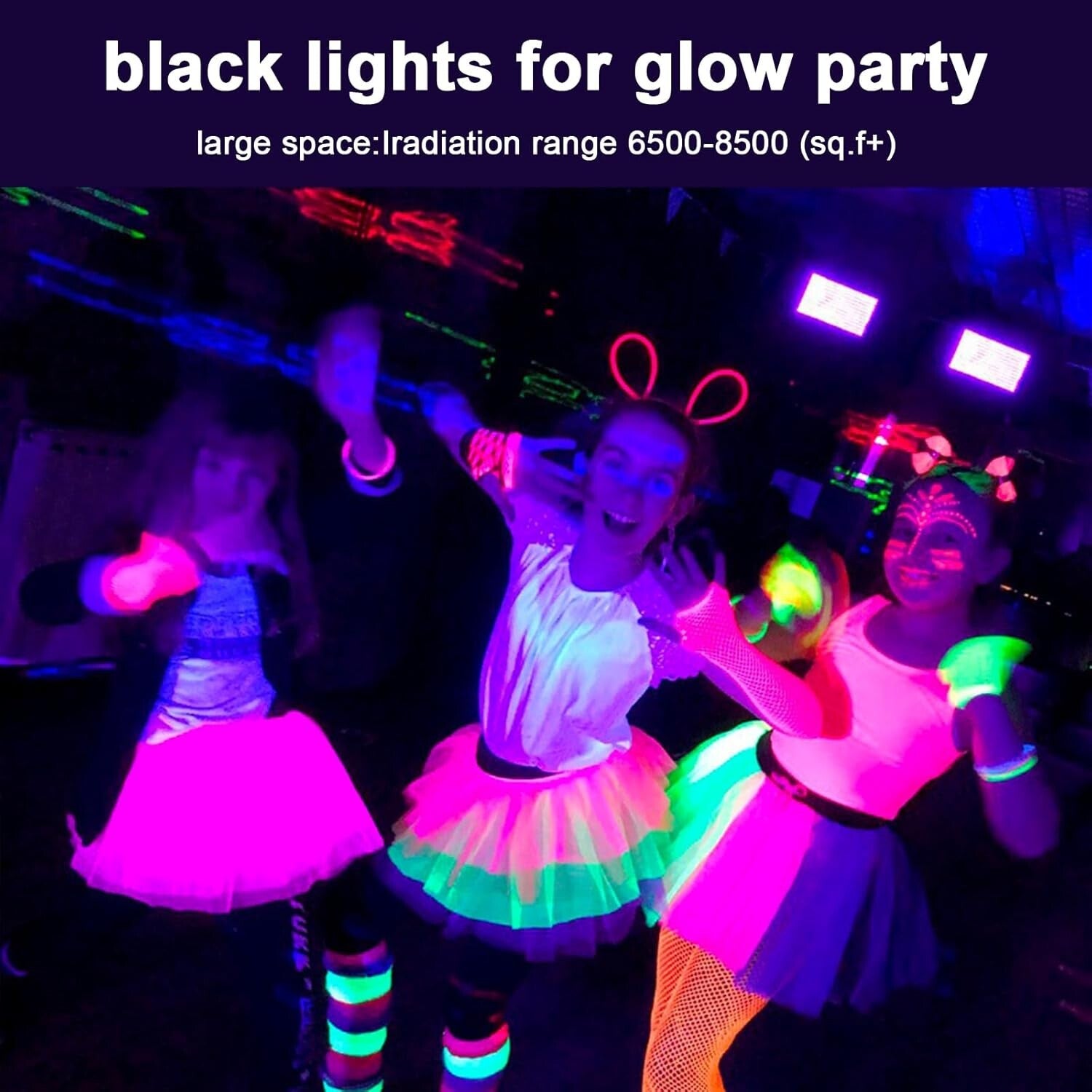 Durable 600W LED Black Light for Neon Glow Parties & Fluorescent Art Displays