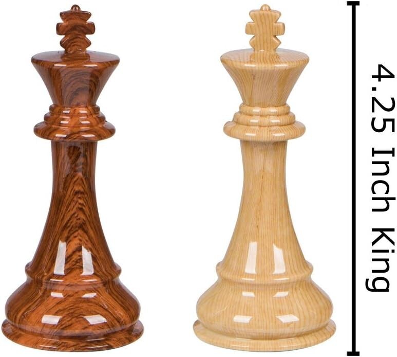 Extra Large 21-Inch Abigail Inlaid Wood Chess Set - Elegant Folding Board Game