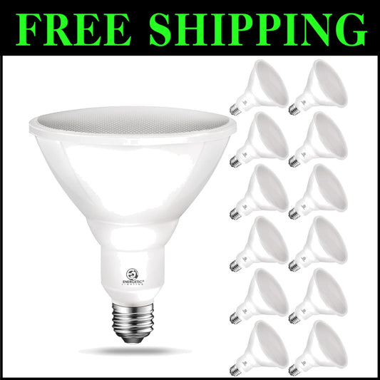 UL Certified LED Outdoor Flood Light Bulbs, 900 Lumens, Non-Dimmable - 12 Pack