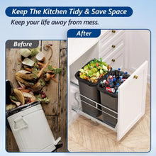 Load image into Gallery viewer, Heavy-Duty Dual Pull-Out Trash Can Kit with Soft-Close for Kitchen Organization