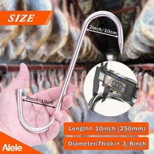 Load image into Gallery viewer, 10" Heavy Duty Stainless Steel Meat Hooks - 8 Pack for Butchers &amp; Hunters