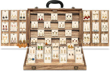 Load image into Gallery viewer, Portable Wood Jewelry Case - Elegant Display for Bracelets, Earrings, Necklaces