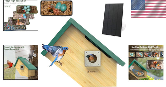 Educational Solar Birdhouse with Auto-Recording Camera for Kids & Nature Lovers