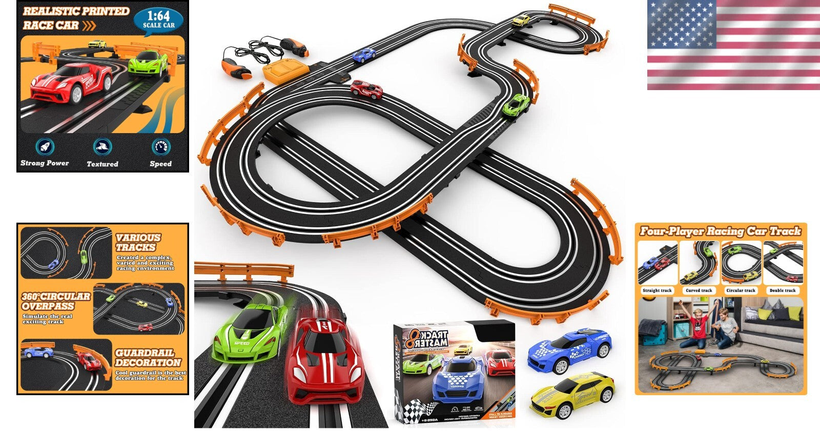 Dual Racing Slot Car Set with Remote Controls and Fast Cars – Fun for All Ages!