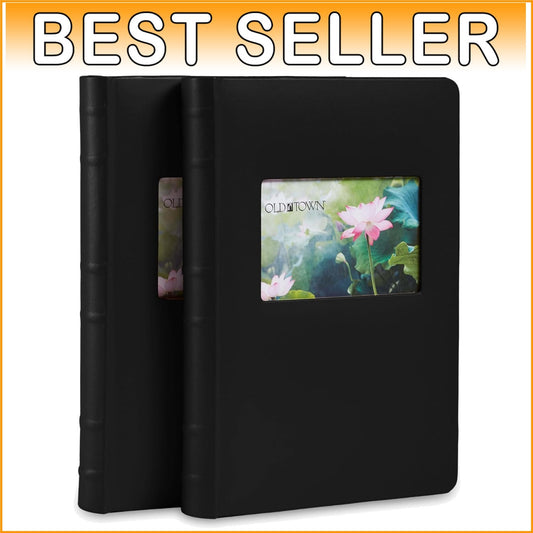 Classic Bonded Leather Photo Albums - 2-Pack, 9.5x13 Inches for 300 Photos