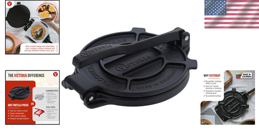 Durable 8-Inch Seasoned Cast Iron Tortilla Press for Authentic Latin Cuisine