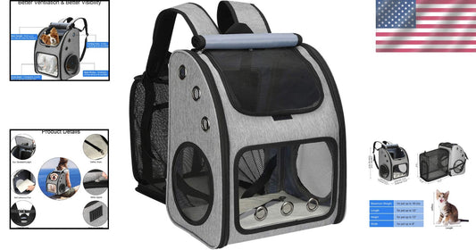 Portable Pet Travel Carrier Backpack - Safety & Comfort for Dogs, 18 lbs Max