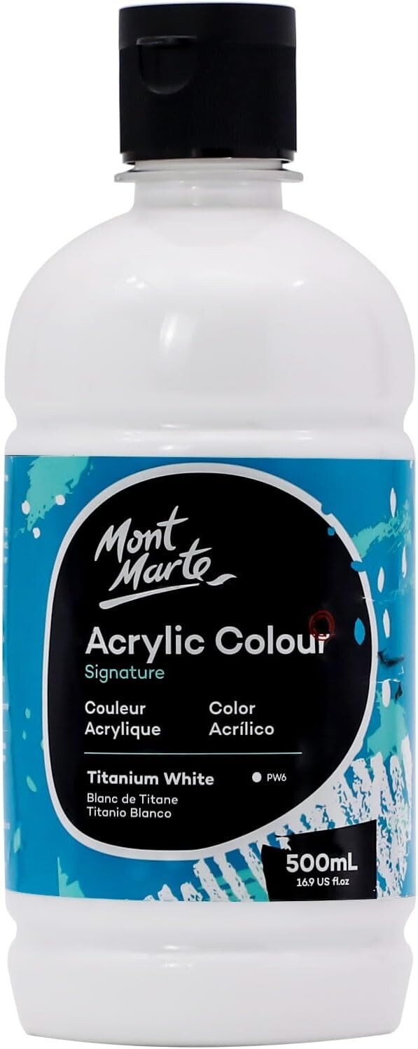 Artists’ Dream: 12 Semi-Matte Fast-Drying Acrylic Paints, 500ml Bottles