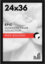 Load image into Gallery viewer, Wide Molding 24x36 Black Frame for Vertical/Horizontal Display - Modern Chic