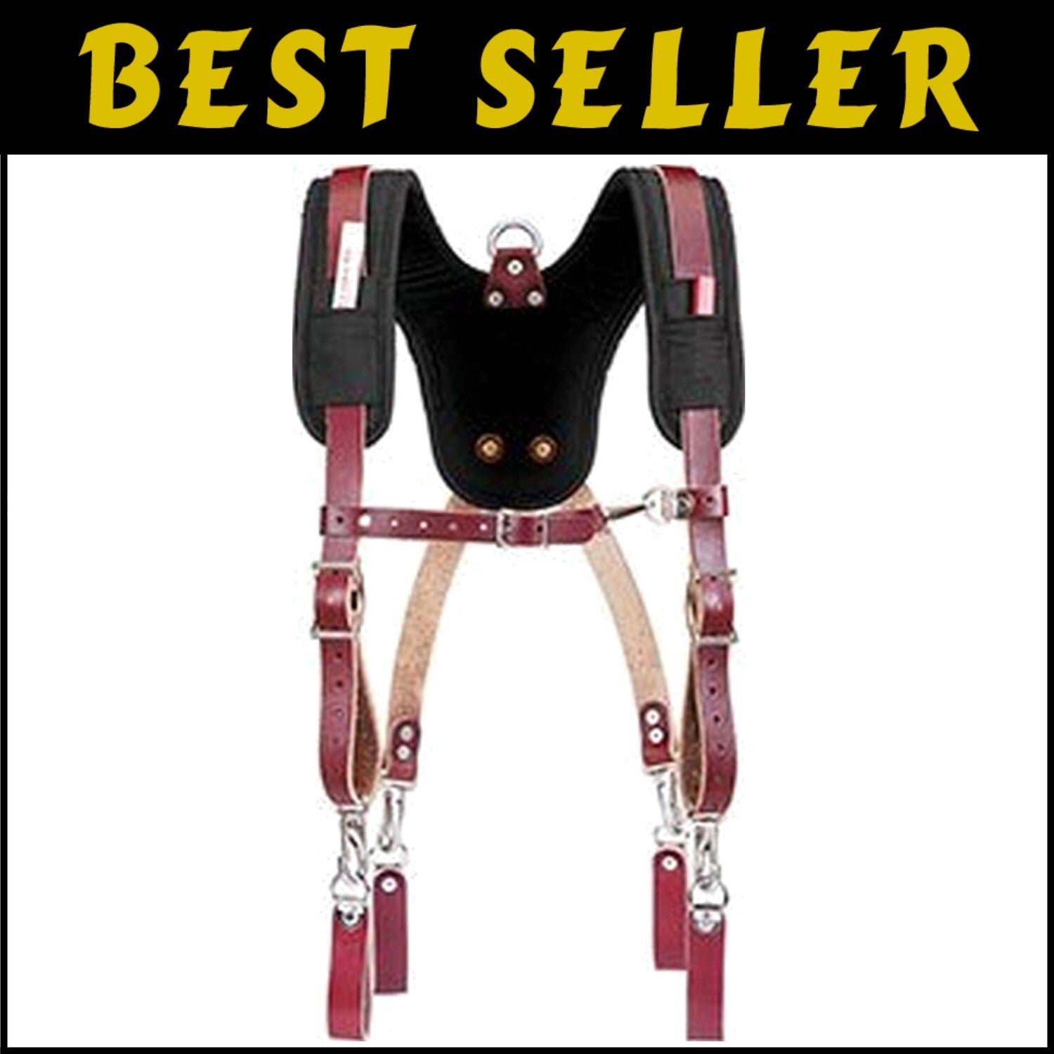 Heavy-Duty Leather Suspenders with Even Load Distribution for Professionals