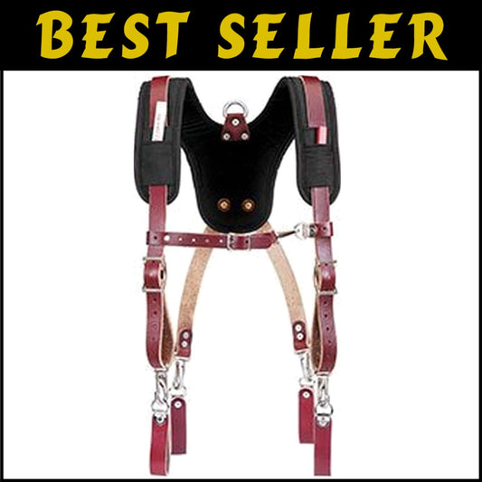 Heavy-Duty Leather Suspenders with Even Load Distribution for Professionals