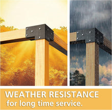 Load image into Gallery viewer, Retro Black Silver Pergola Brackets for 4x4 Posts - Rust Resistant 90° Angle