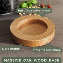 Load image into Gallery viewer, Extra Large Granite Mortar and Pestle Set - Oak Wood Base for Scratch Protection