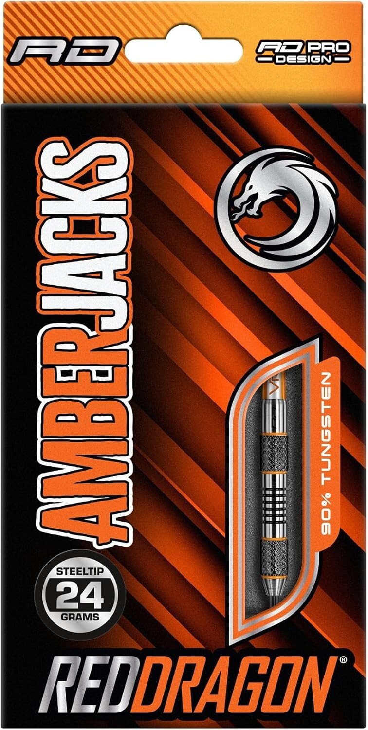 Expert-Quality Amberjack 24g Darts Set with Customizable Weights Available