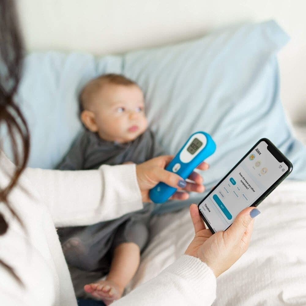 FDA-Cleared Digital Forehead Thermometer with App for Family Health Tracking