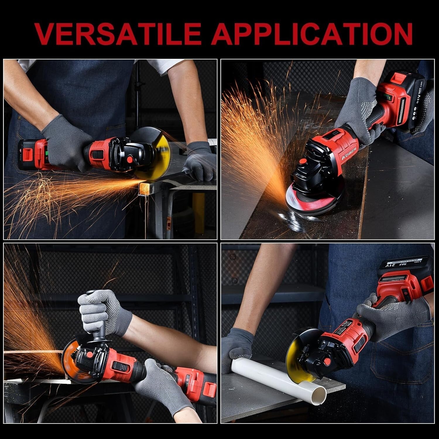 Cordless 4-1/2 Inch Angle Grinder with Brushless Motor & 2 Batteries Included