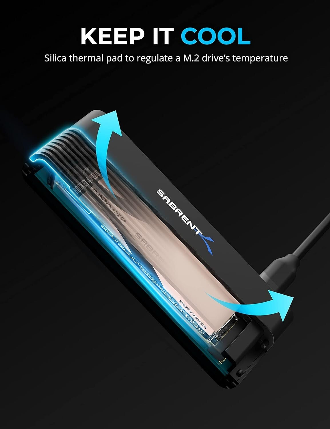 500 MB/s USB 3.2 SSD Converter with Tool-Less Cloning for Backup & Upgrade