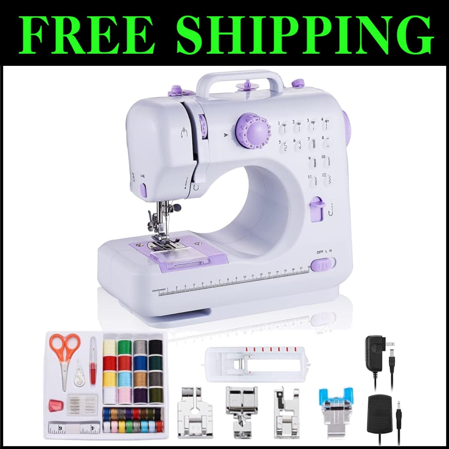 Versatile Mini Sewing Machine with 12 Built-In Stitches & Easy Threading Guide