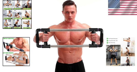 Durable Stainless Steel Push Down Bar - Compact Chest & Arm Exerciser for Travel