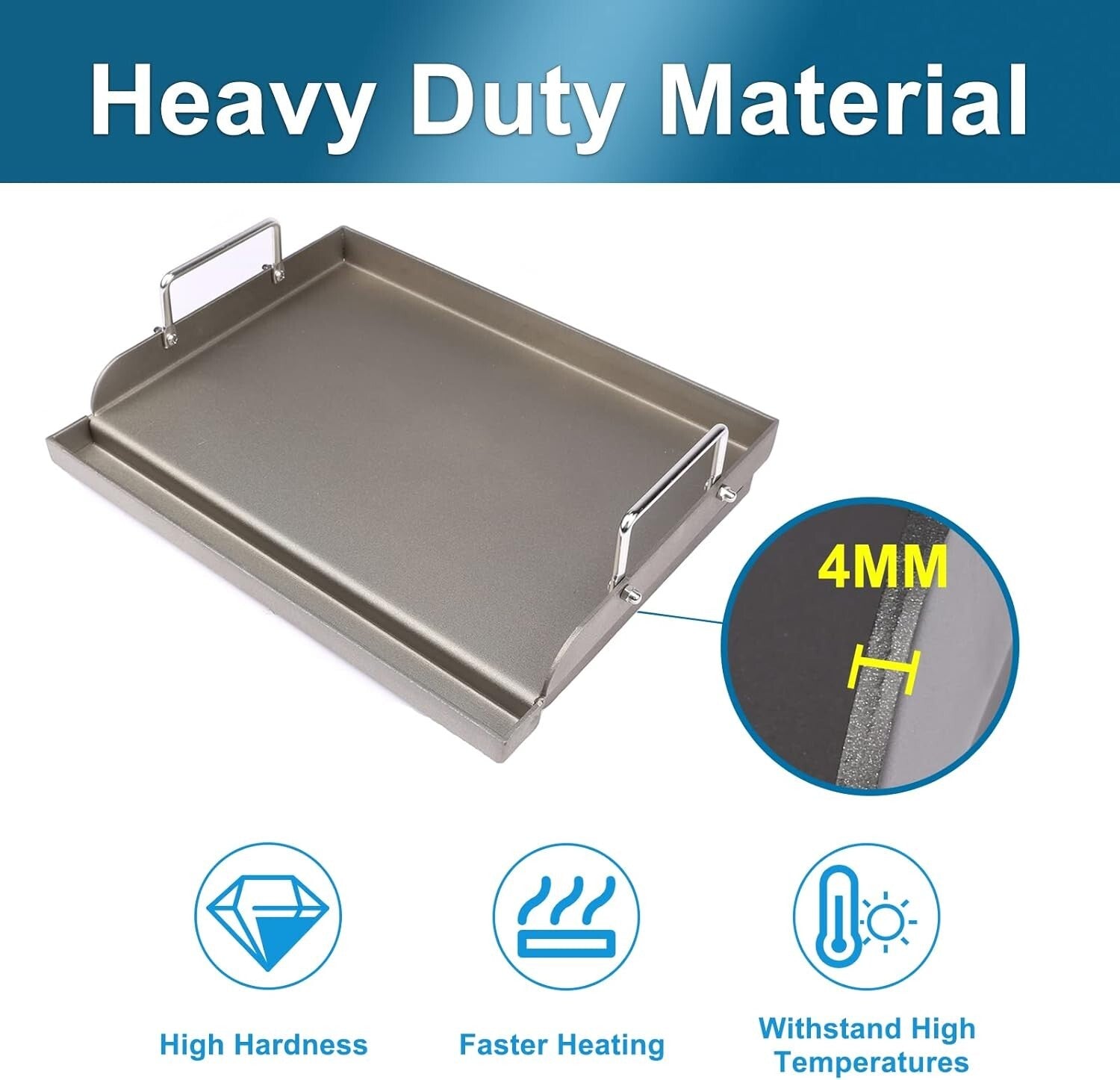 Durable Cast Iron Griddle for Gas Grill - 25" x 16" for Perfect Outdoor BBQs