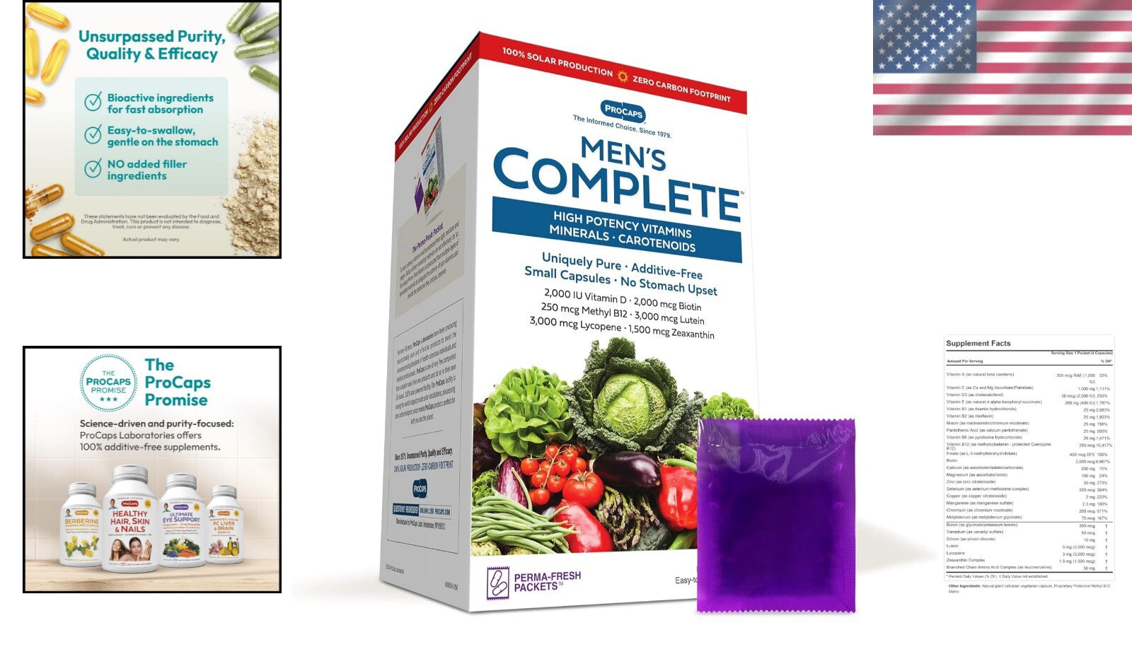 Eco-Friendly and Potent Men's Multivitamin Packets – 120 Easy-Swallow Capsules