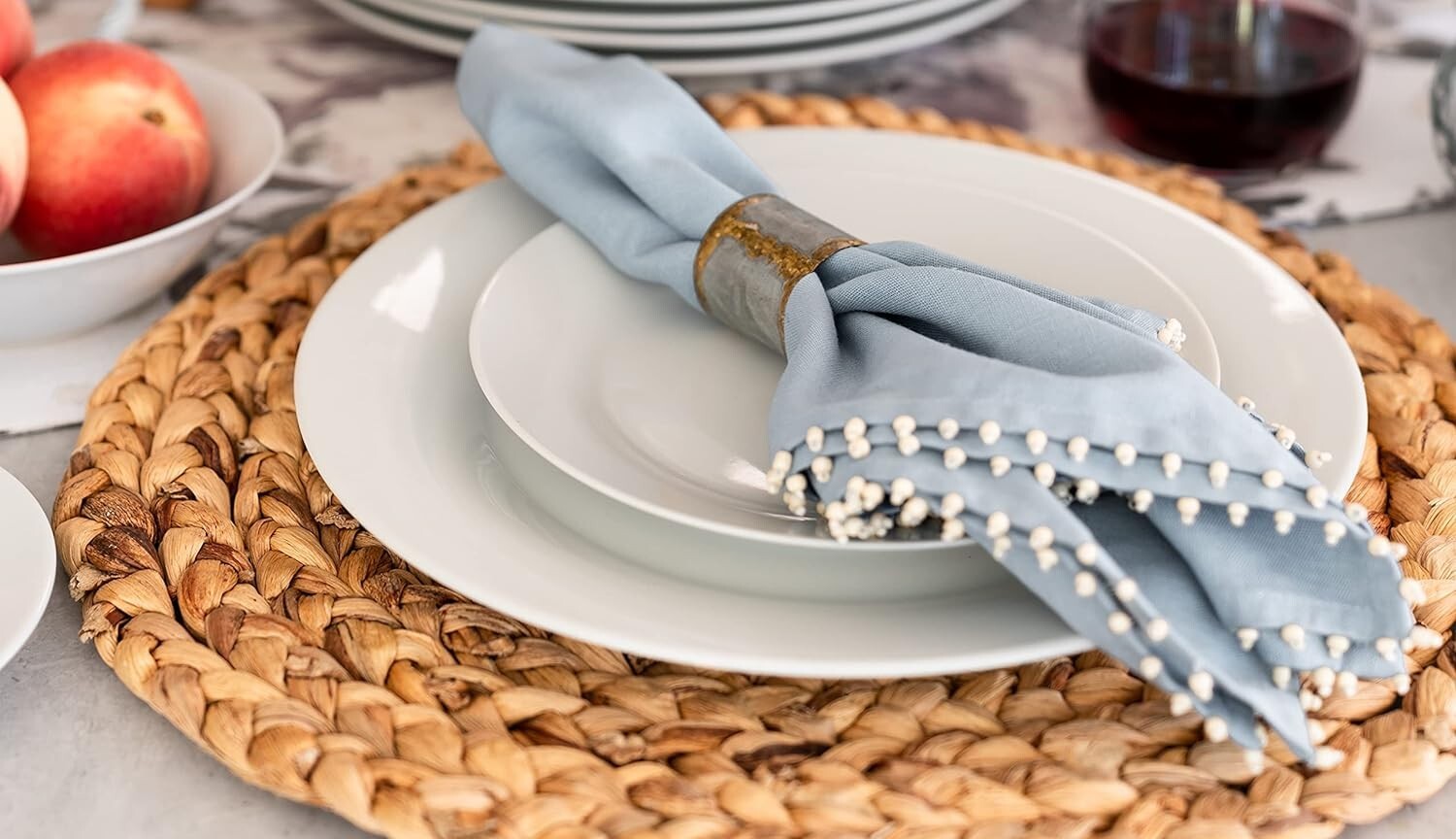 Classic Round White Plates Set - 12 Pieces, 7.5" Ceramic for Dining and Events