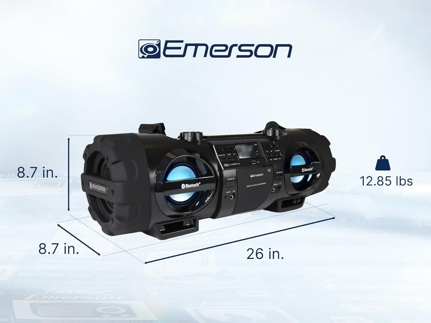 Versatile Portable Bluetooth Stereo System with CD Player and Dual Subwoofers