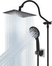 Load image into Gallery viewer, Adjustable 12'' Rainfall Shower Head with Handheld Boost &amp; 7-Spray Settings