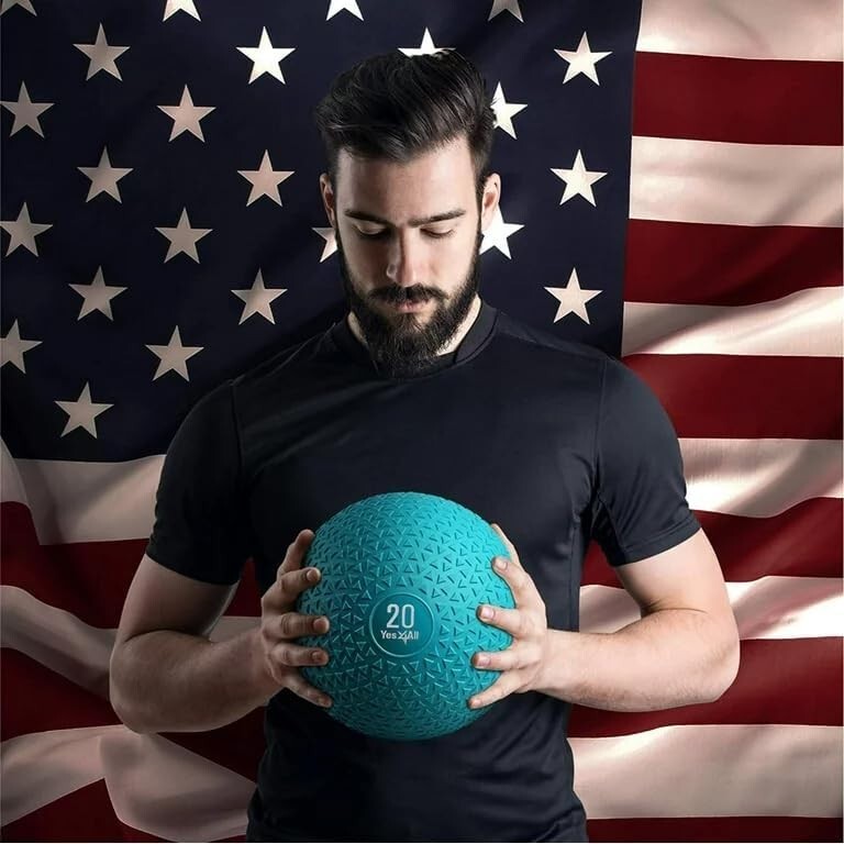 20lb Slam Ball - Durable PVC Sand-Filled Medicine Ball for Total Body Workouts