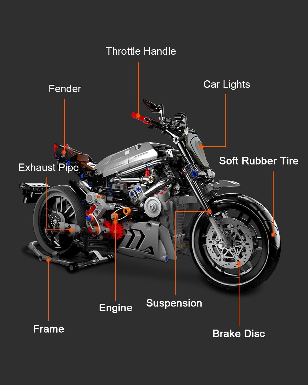 Collectible Motorcycle Building Blocks Set - Perfect Gift for Adults and Teens