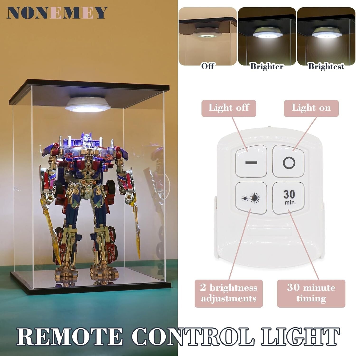 Clear Acrylic Display Case with Remote Control Light - Perfect for Bearbrick
