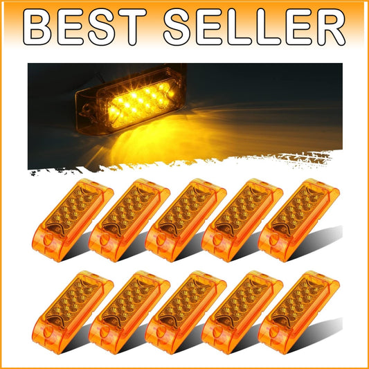 Upgrade Your Safety with 13 LED Amber Clearance and Side Marker Lights - 10 Pcs