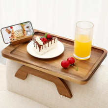 Load image into Gallery viewer, Adjustable Armrest Table with 360° Phone Holder - Modern Acacia Wood Design