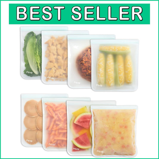 Durable 8-Pack Clear Reusable Gallon Bags | Airtight, Freezer Safe & Versatile